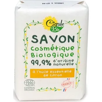 Koupelová kosmetika Mýdlo Cigale BIO s citronovým esenciálním olejem 100 g (CIG113)