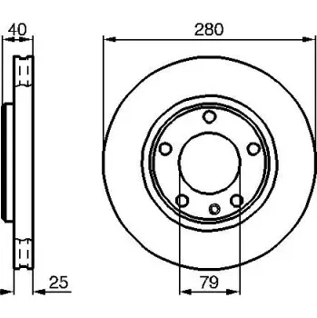 Brzdový kotouč BOSCH Brzdový kotouč větraný Ø280mm 0 986 478 890
