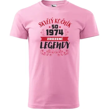 Pánské tričko DOBRÝ TRIKO Pánské tričko s potiskem Zrození legendy Velikost: 2XL, Barva: Růžová