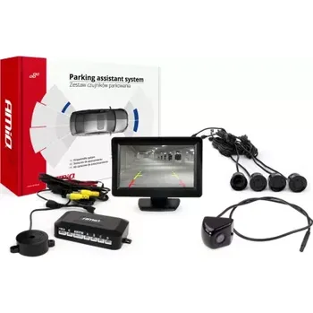 Parkovací asistent AMIO asistenty parkování TFT01 4,3" s kamerou HD-310 4-senzorové černé