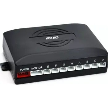 Parkovací asistent AMIO řídící jednotka/Centrálka pro asistenty parkování 8-senzorová LED/Zvukový signalizátor