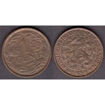 NIZOZEMÍ. 1 cent 1939. KM-152