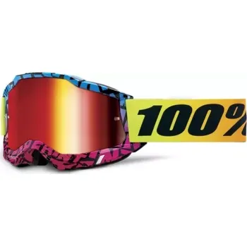 Příslušenství k helmě na motorku S100 ACCURI 2 SPECIAL 100% UTV/OTG (limited edition Ken Block) červené chromové plexi