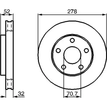 Brzdový kotouč BOSCH Brzdový kotouč větraný Ø277,9mm 0 986 478 486