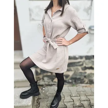 Dámské šaty Kulišárny Mušelínové košilové šaty SANDY VELIKOST: 40-42