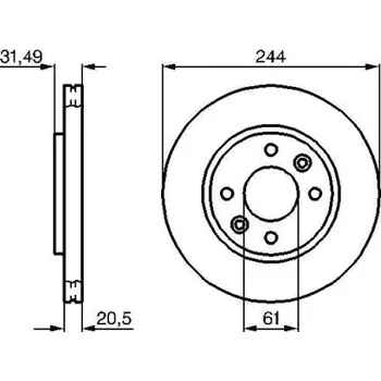 Brzdový kotouč BOSCH Brzdový kotouč větraný Ø244mm 0 986 478 278