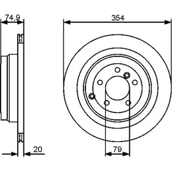 Brzdový kotouč BOSCH Brzdový kotouč větraný Ø354mm 0 986 479 479