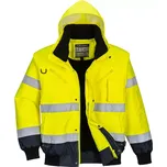 PORTWEST® Bunda pracovní do pasu zimní s odepínací vložkou C465 žlutá/tmavě modrá, signální s reflexními pruhy, 3v1, Hi-Vis Contrast, vel. M