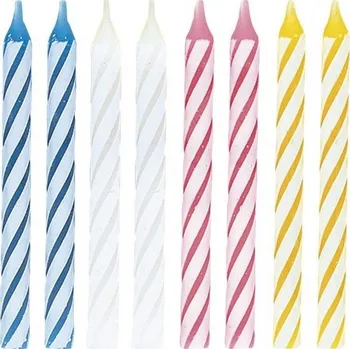 Svíčka Svíčky - Barevné spirály, set 24ks (zn. UNIQUE)