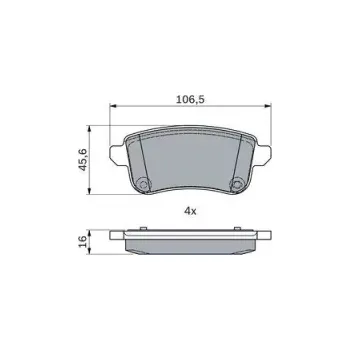Brzdová destička BOSCH Sada brzdových doštiček 0 986 494 978