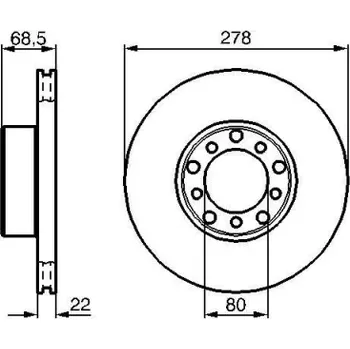Brzdový kotouč BOSCH Brzdový kotouč větraný Ø278mm 0 986 478 061