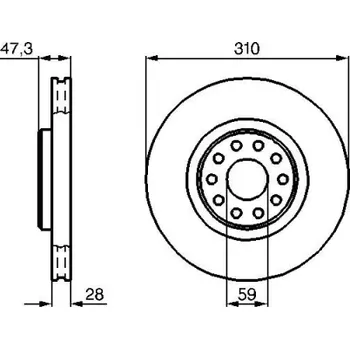 Brzdový kotouč BOSCH Brzdový kotouč větraný Ø310mm 0 986 478 669