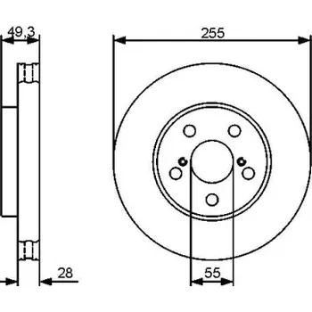 Brzdový kotouč BOSCH Brzdový kotouč větraný Ø255mm 0 986 479 490