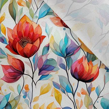 Šatovka / látka na šaty lesklá květiny světlé 73