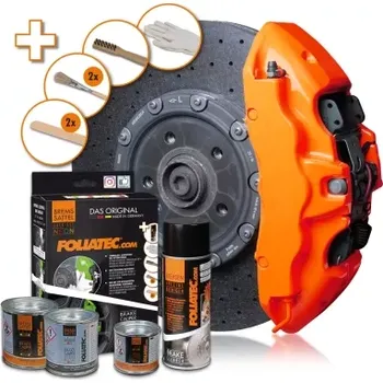 Autolak FOLIATEC DVOUSLOŽKOVÁ BARVA na brzdové třmeny ORANŽOVÁ NEON ORANGE (SADA K APLIKACI)
