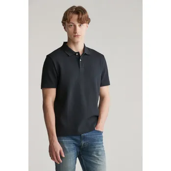Pánské oblečení POLOKOŠILE GANT WAFFLE TEXTURED SS POLO BLACK