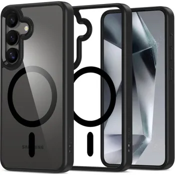 Telefonní příslušenství Tech-Protect | Tech-Protect Magmat MagSafe kryt na Samsung Galaxy S25, černý/průsvitný