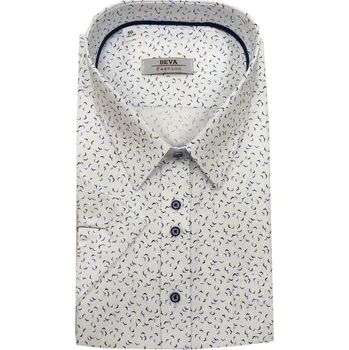 Pánská košile Pánská košile s krátkým rukávem (bílá se vzorem) - v nadměrné velikosti 0027 - 2