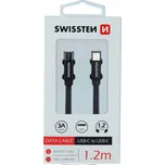 Datový kabel SWISSTEN TEXTILE USB-C / USB-C 1,2m černý