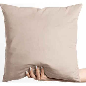Povlak na polštářek Sametový povlak na polštář Velvet Premium SVP-020 Béžový 40 x 40 cm