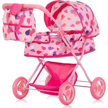 Kočárek pro panenku CHIPOLINO Hluboký kočárek pro panenky Dora Hearts
