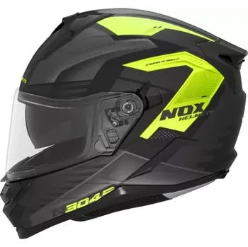 Helma na motorku BRUNOX přilba N304S CARVER, NOX (černá matná, žlutá, vel. XL)