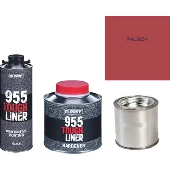Autolak HB BODY 955 RAPTOR tough liner - 2k polyuretan textura set/báze + tužidlo + barva /RAL 3031 900ml