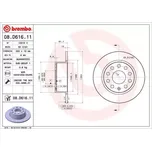 BREMBO Brzdový kotouč plný Ø253mm 08.D616.11