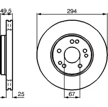 Brzdový kotouč BOSCH Brzdový kotouč větraný Ø294mm 0 986 478 428