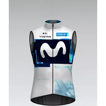 Cyklistická vesta GOBIK Cyklistická vesta - PLUS 2.0 MOVISTAR TEAM 2025 - bílá/modrá/světle modrá XL