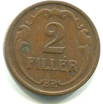 MAĎARSKO. 2 fillér 1940. Cu.