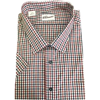 Pánská košile Košile s krátkým rukávem (červeno-modrá) - v nadměrné velikosti 4260-3