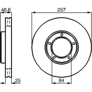 Brzdový kotouč BOSCH Brzdový kotouč větraný Ø257mm 0 986 478 397