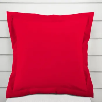 Povlak na polštářek Bavlněný saténový povlak na polštář s lemem ST-010 Sytě červený 50 x 50 cm