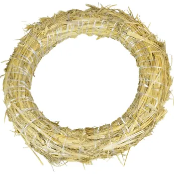 Vánoční dekorace Slaměný věnec 25 cm