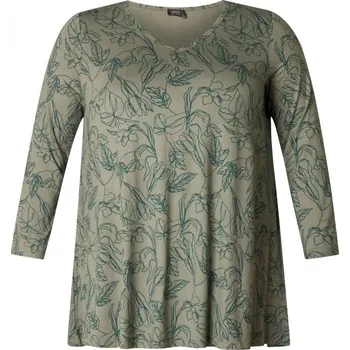 Dámská halenka Tunika do "A" (dlouhý rukáv Greyed Army dark Pin) - v nadměrné velikosti 3999