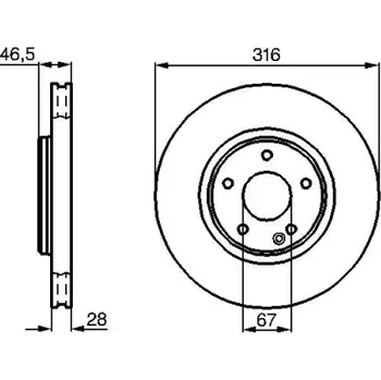 Brzdový kotouč BOSCH Brzdový kotouč větraný Ø316mm 0 986 478 625