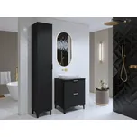 NALLON koupelnová sestava 2 se skříňkou pod umyvadlo 60 cm, na nožkách, černý onyx/černé pyramidky + vyzvednutí ZDARMA