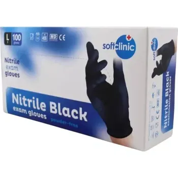 SOFTCLINIC Nitrilové rukavice černé L 100ks