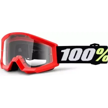 Příslušenství k helmě na motorku S100 brýle Strata MINI Gron Red, 100% (číre plexi) dětské