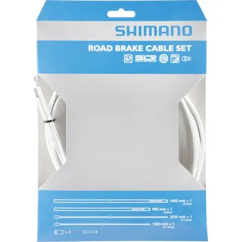 Lanko pro jízdní kolo bowdeny+lanka Shimano set 1.6 x 1000/2050mm, 800/1400mm bílý