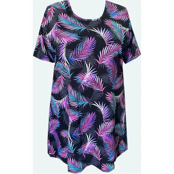 Dámské tričko Tunika bavlněná / maxitriko (duhová palma) - v nadměrné velikosti 3473