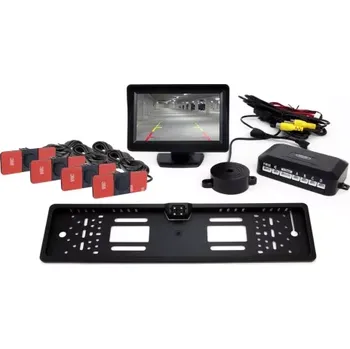 Parkovací asistent AMIO asistenty parkování TFT01 4,3" s kamerou HD-402-LED 4-senzorové černé vnitřní