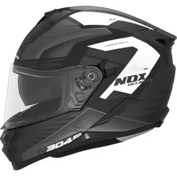 Helma na motorku BRUNOX přilba N304S CARVER, NOX (černá matná, bílá, vel. XS)