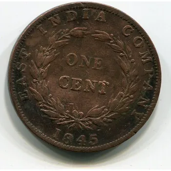 Východoindická společnost - STRAITS SETTLEMENTS. 1 cent 1845.