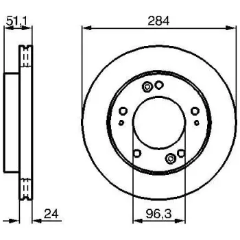Brzdový kotouč BOSCH Brzdový kotouč větraný Ø284mm 0 986 479 020