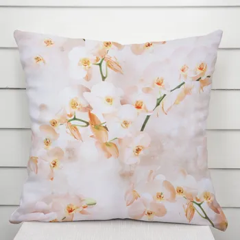 Povlak na polštářek Dekorační povlak na polštář TF-045 Orchideje na béžovém 50 x 50 cm