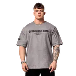 Nebbia Washed-off bavlněné heavyweight tričko GRIND 370 šedé - XL