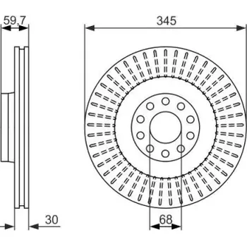 Brzdový kotouč BOSCH Brzdový kotouč větraný Ø345mm 0 986 479 589
