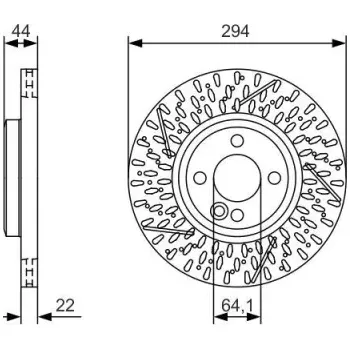 Brzdový kotouč BOSCH Brzdový kotouč drazkovaně/děrované Ø294mm 0 986 479 A69